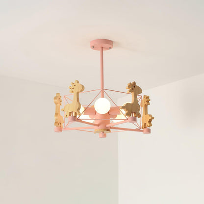 Lovely Deer Wooden Chandelier