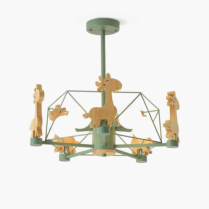 Lovely Deer Wooden Chandelier