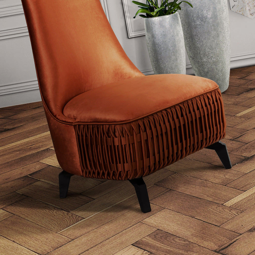 Low Designer Luxury Upholstered Occasional Chair