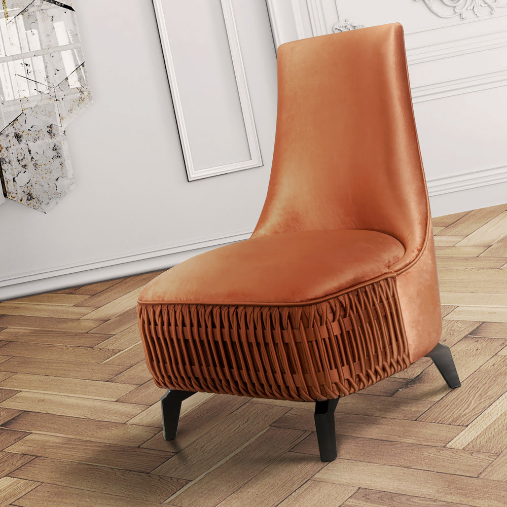 Low Designer Luxury Upholstered Occasional Chair