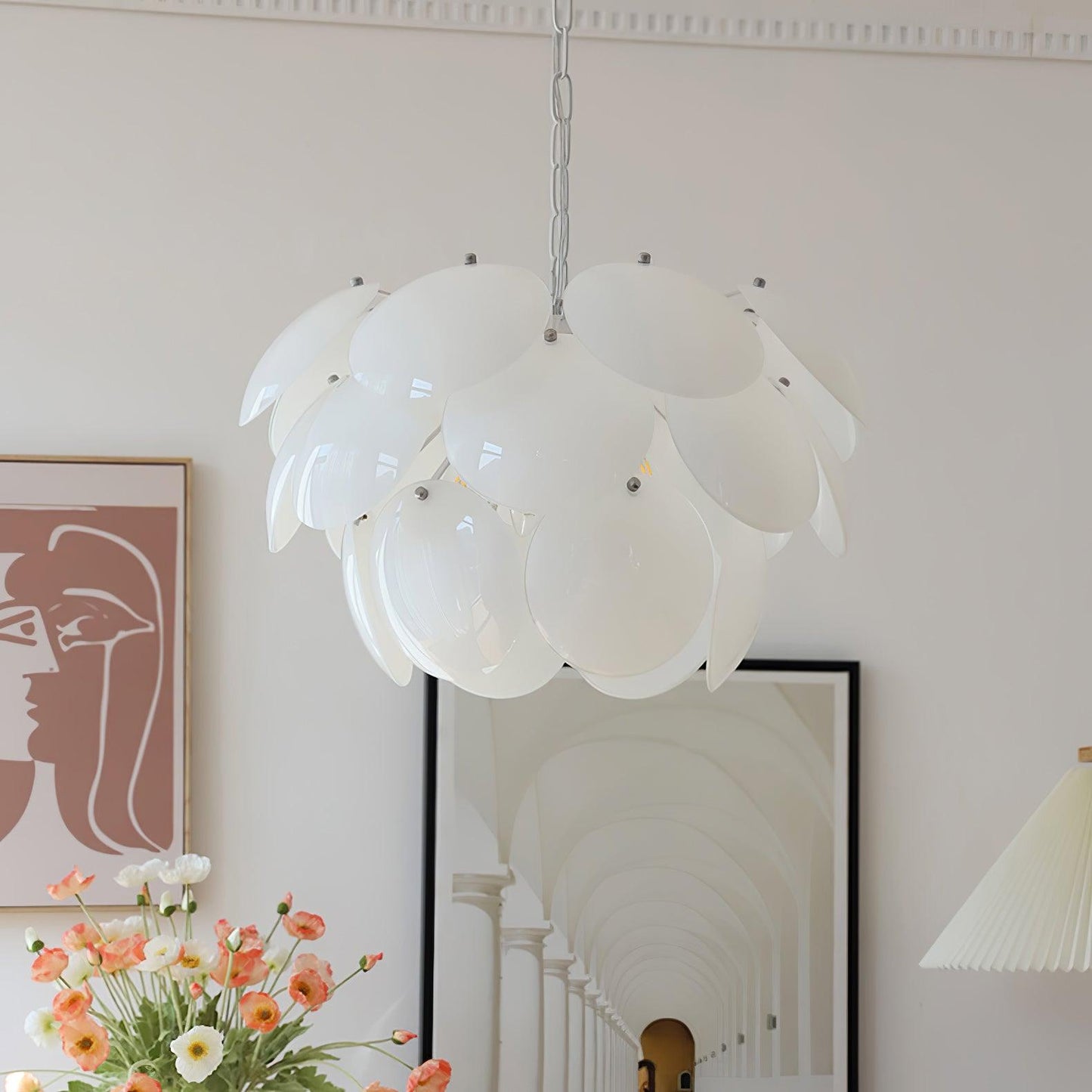 Luminous Petal Glass Gasolier Chandelier