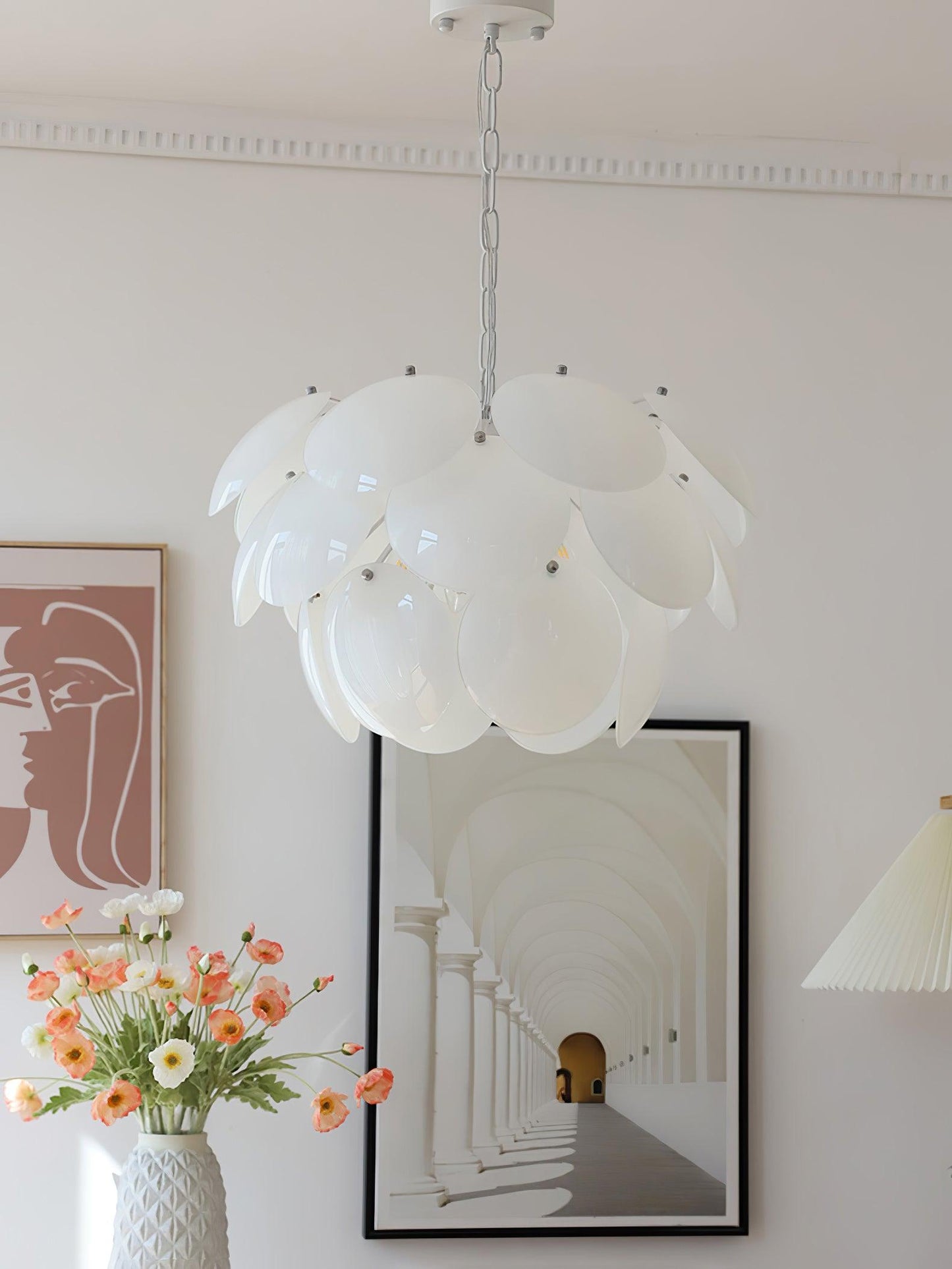 Luminous Petal Glass Gasolier Chandelier