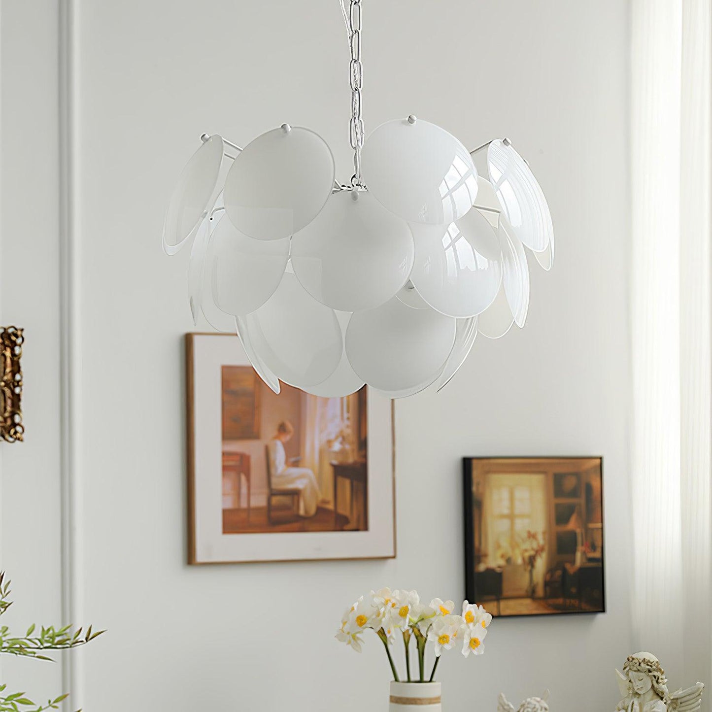 Luminous Petal Glass Gasolier Chandelier