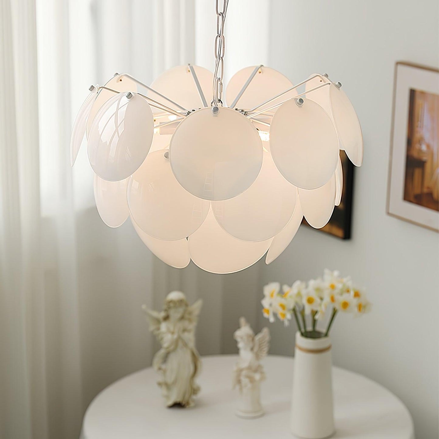 Luminous Petal Glass Gasolier Chandelier