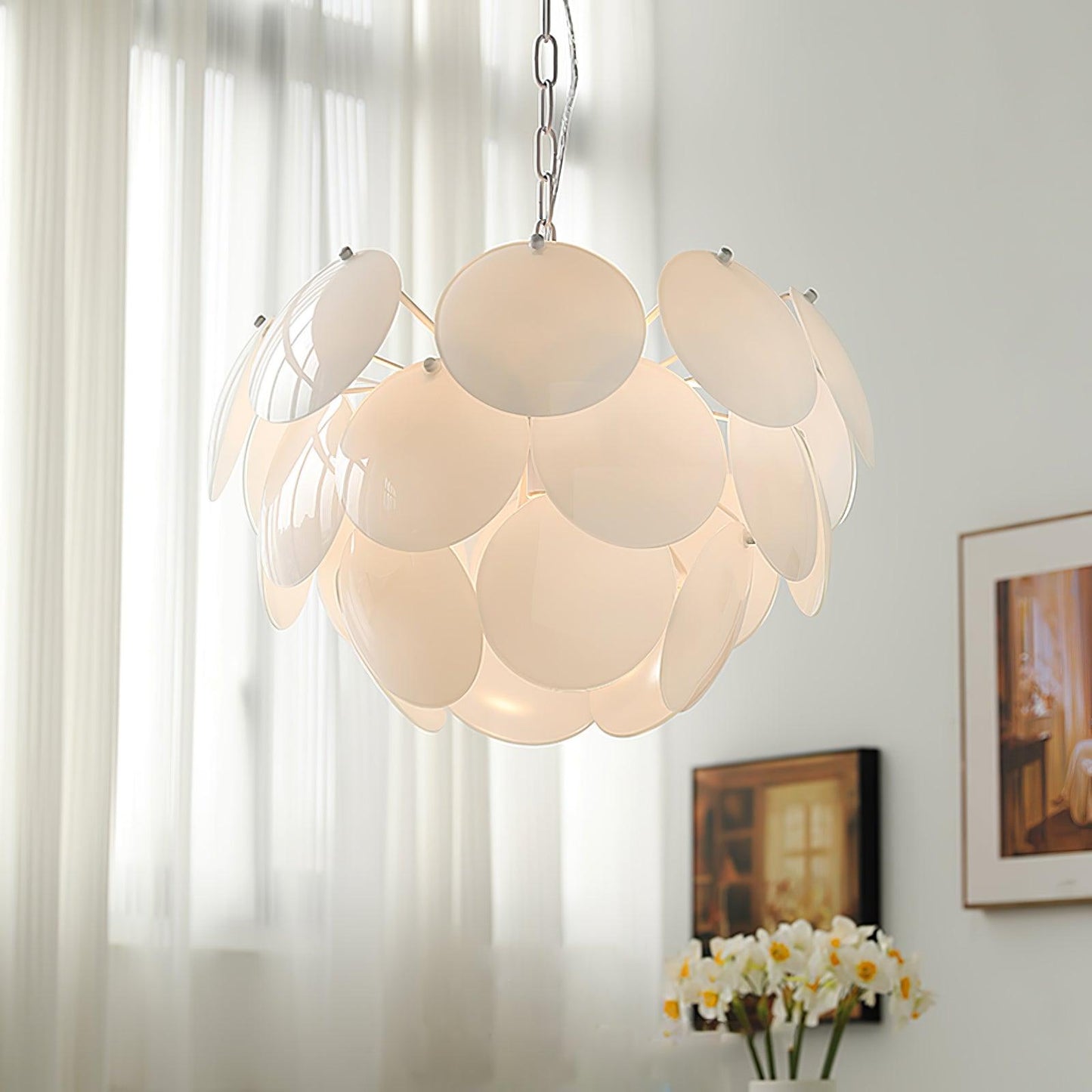 Luminous Petal Glass Gasolier Chandelier