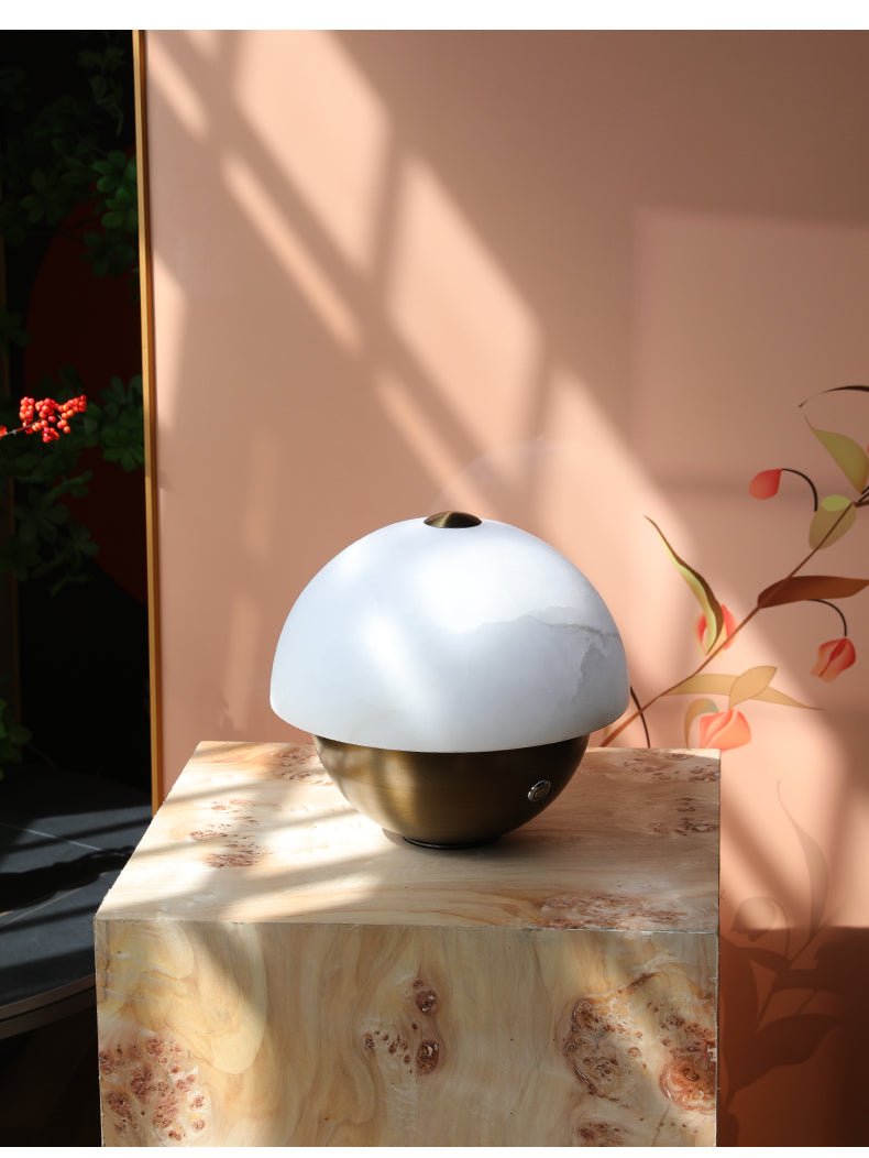 Luna Stone Mini Alabaster Table Lamp