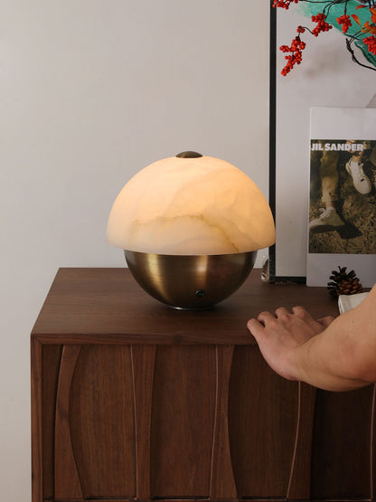 Luna Stone Mini Alabaster Table Lamp