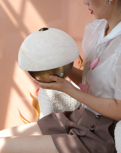 Luna Stone Mini Alabaster Table Lamp