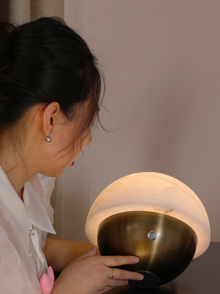 Luna Stone Mini Alabaster Table Lamp