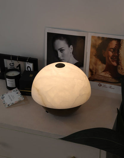 Luna Stone Mini Alabaster Table Lamp