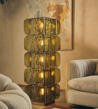 Lush Glass Tower Floor Lamp