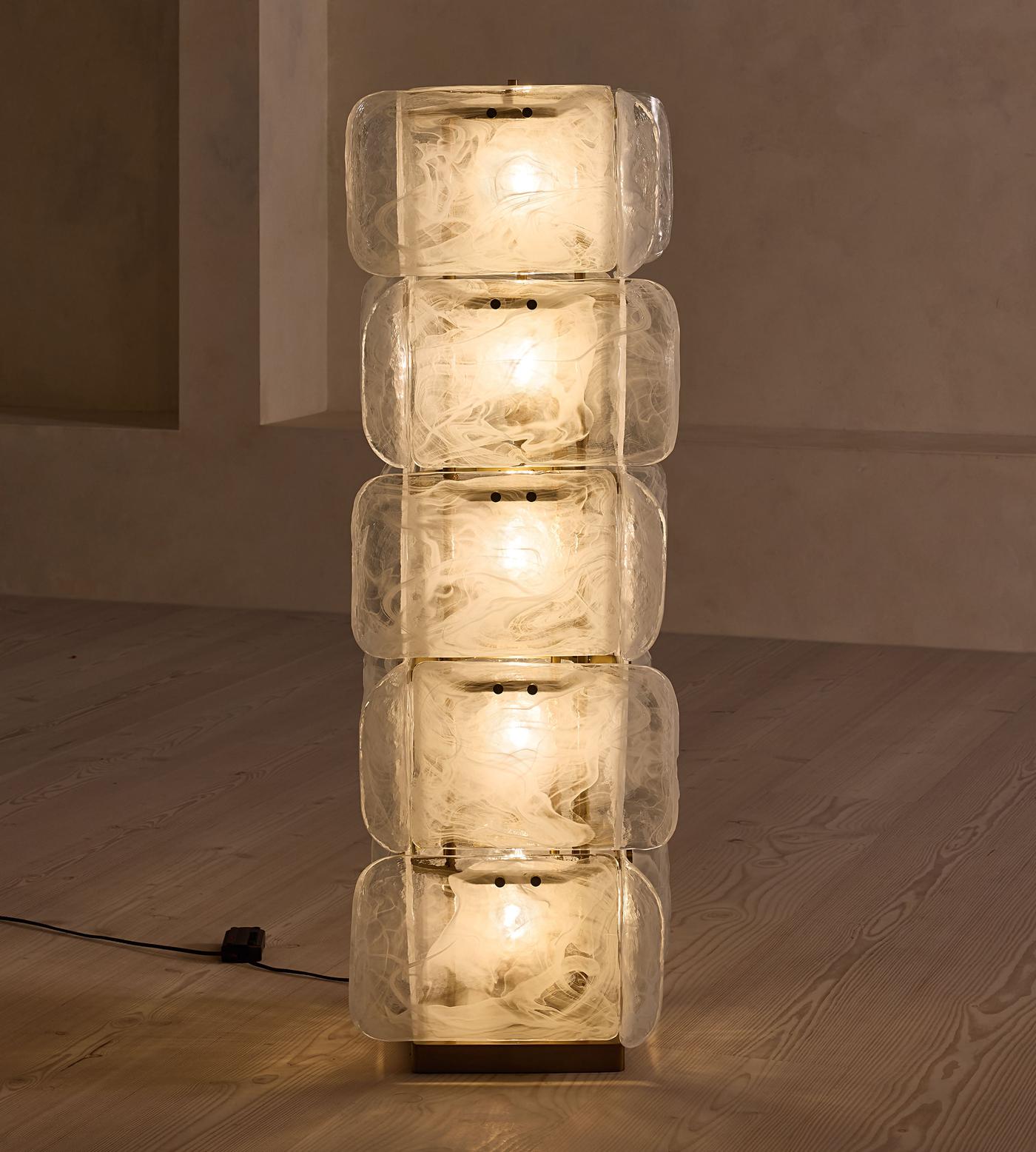 Lush Glass Tower Floor Lamp