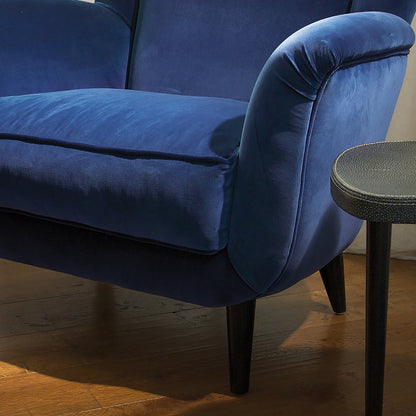 Luxurious Contemporary Blue Velvet Armchair