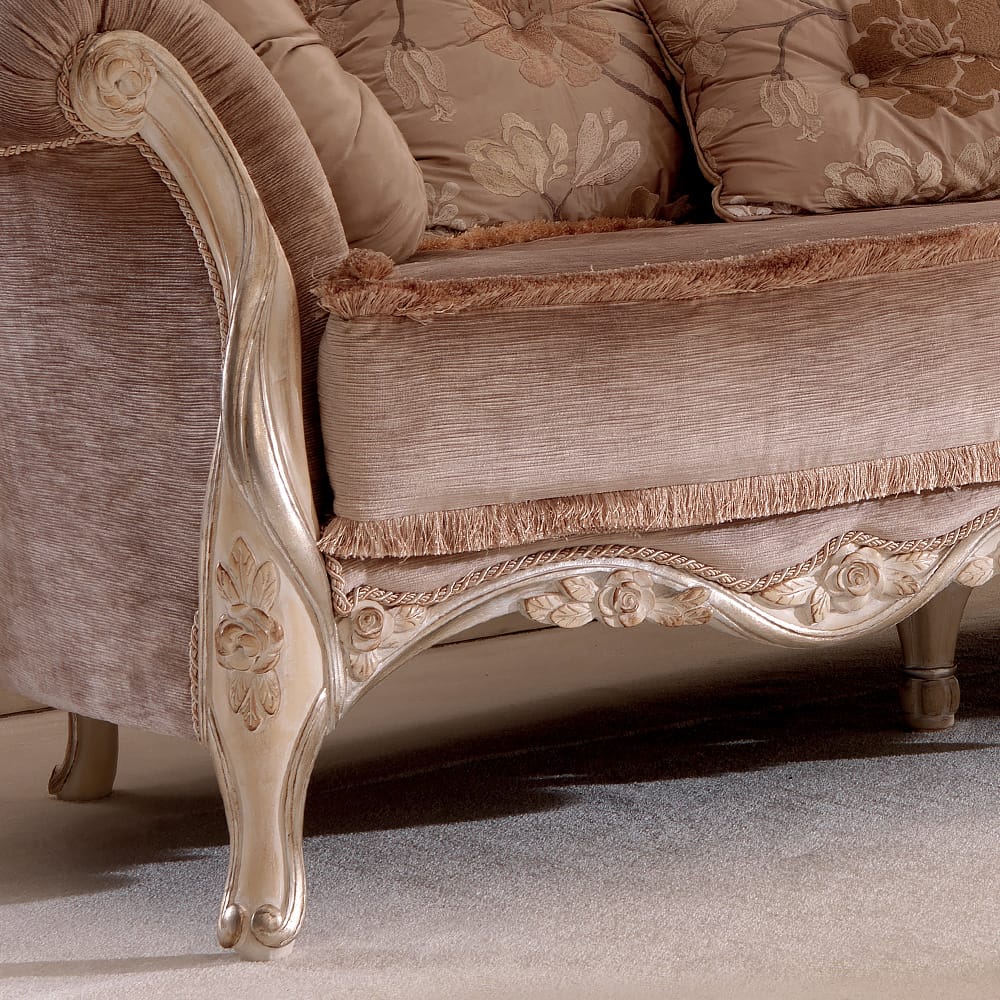 Luxurious Designer Italian Pink Velvet Sofa