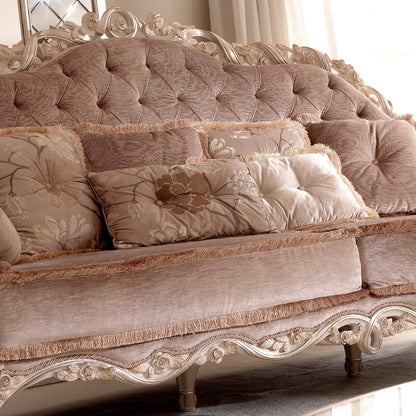 Luxurious Designer Italian Pink Velvet Sofa