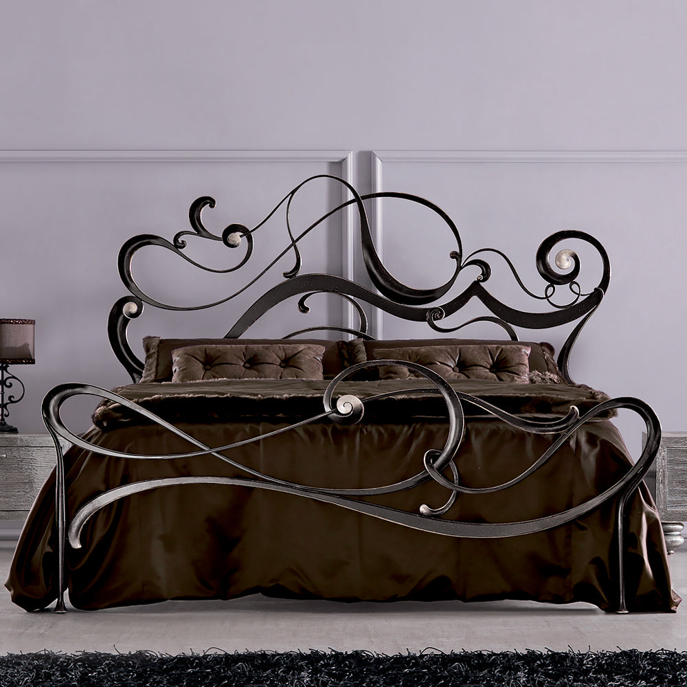 Luxurious Iron Designer Ornate Twirl Bed