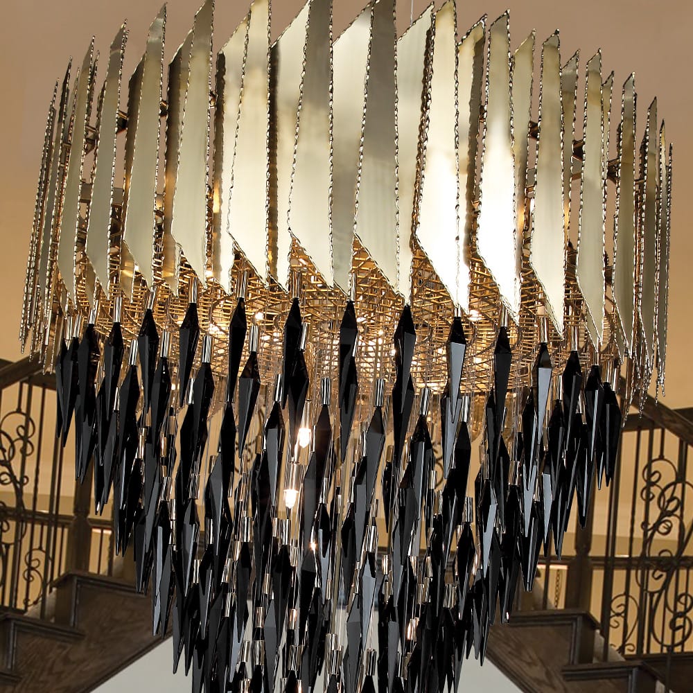 Luxurious 24 Carat Gold Plated Contemporary Crystal Chandelier