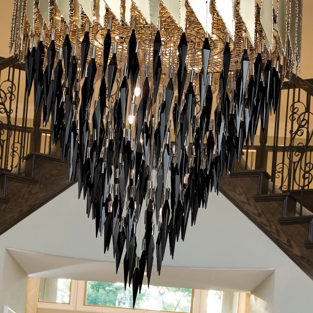 Luxurious 24 Carat Gold Plated Contemporary Crystal Chandelier