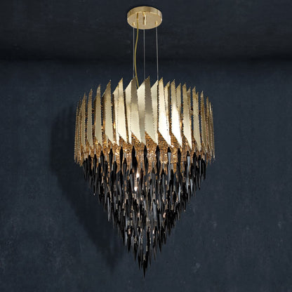 Luxurious 24 Carat Gold Plated Contemporary Crystal Chandelier