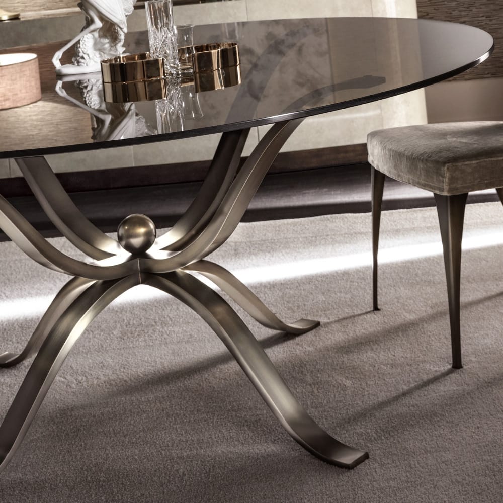 Luxurious Italian Designer Glass Dining Table