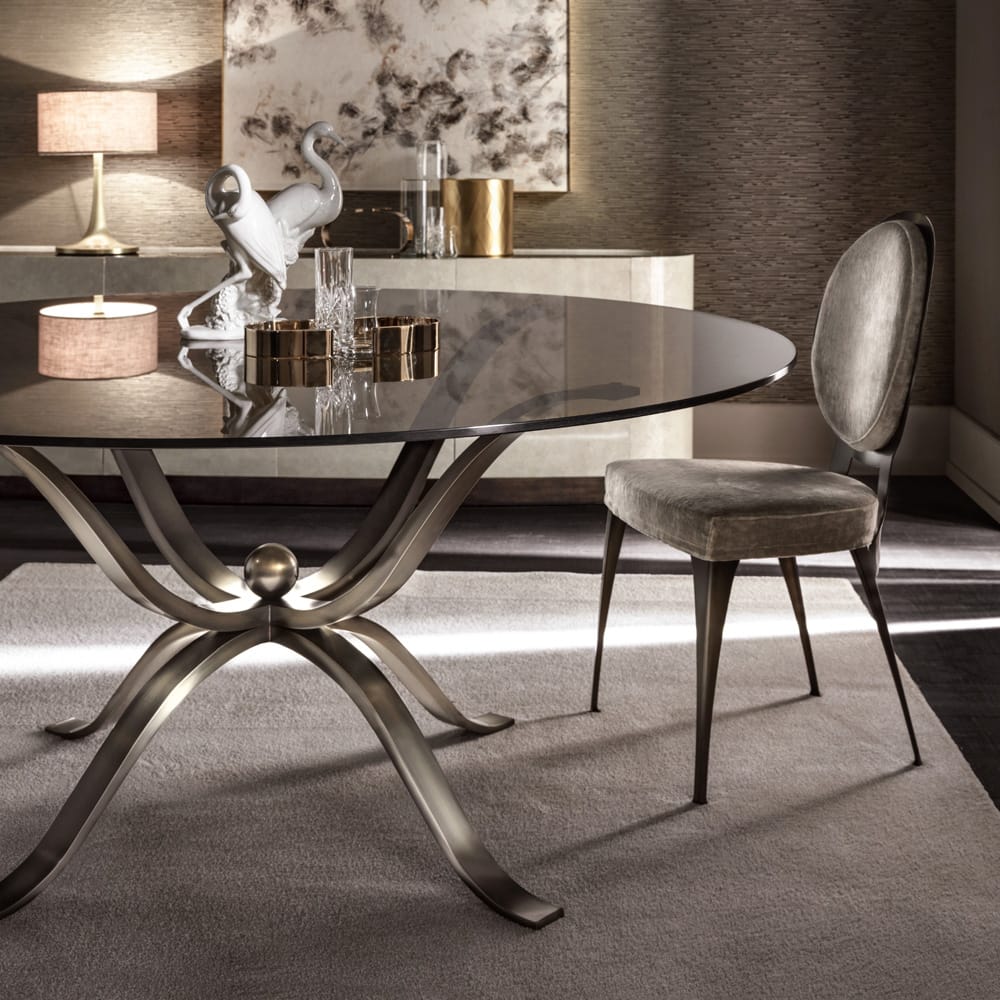 Luxurious Italian Designer Glass Dining Table