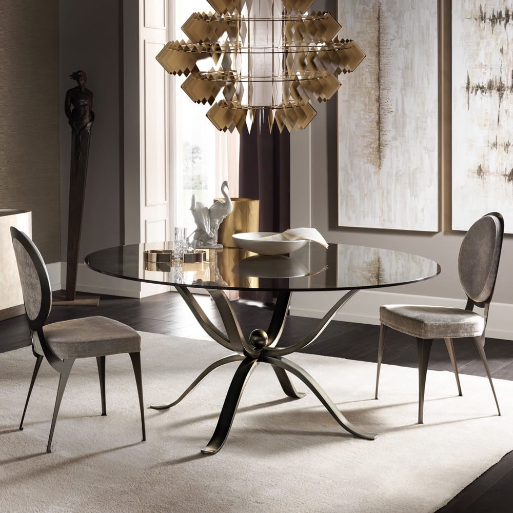 Luxurious Italian Designer Glass Dining Table