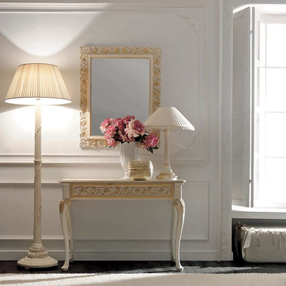 Luxurious Italian Ivory and Gold Rococo Console Table