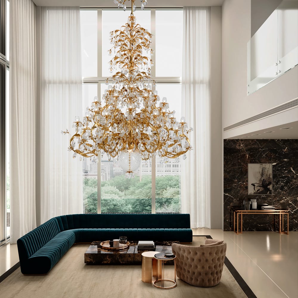 Luxurious Italian Crystal Florentine Style Large Chandelier