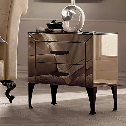 Luxury Bronzed Mirrored Bedside Table