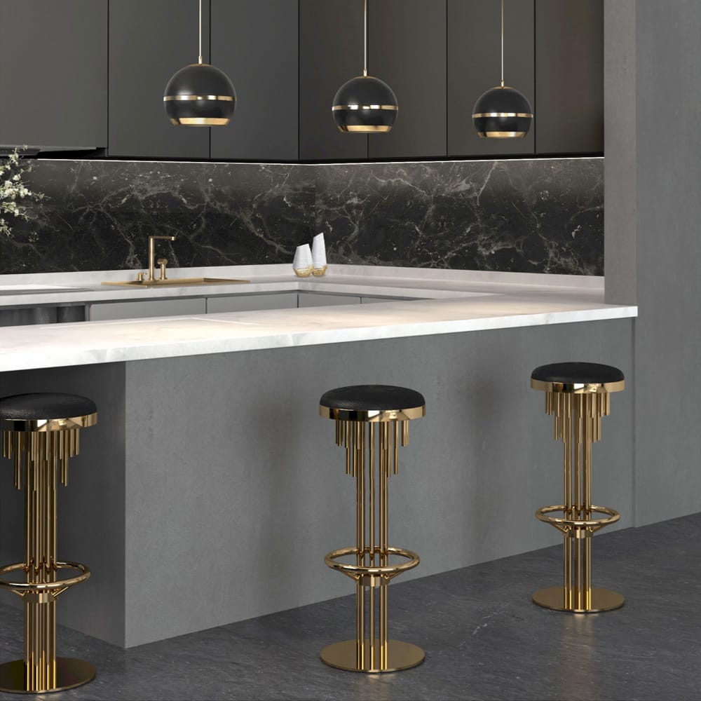 Luxury Designer Art Deco Inspired Bar Stool