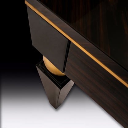 Luxury Designer Ebony Gloss Veneer Desk