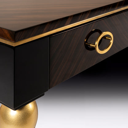 Luxury Designer Ebony Gloss Veneer Desk