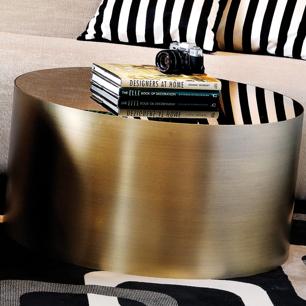 Luxury Italian Lacquered Bronze Coffee Table Set