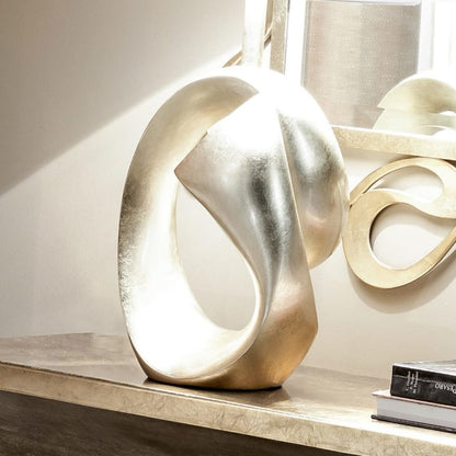 Luxury Italian Champagne Silver Leaf Table Lamp