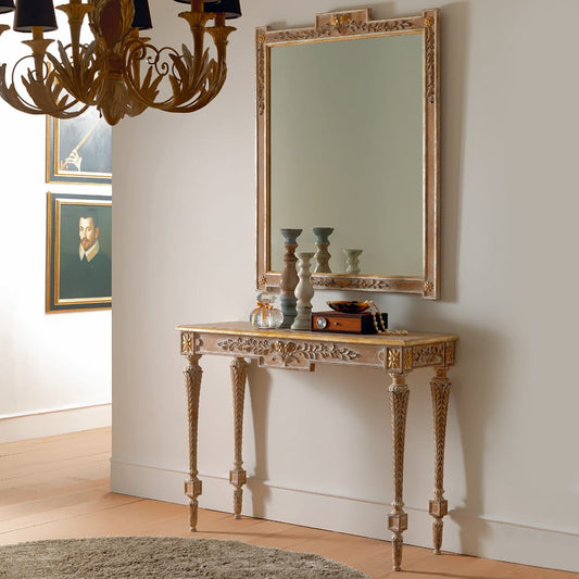 Luxury Italian Classic Louis XVI Reproduction Console And Mirror