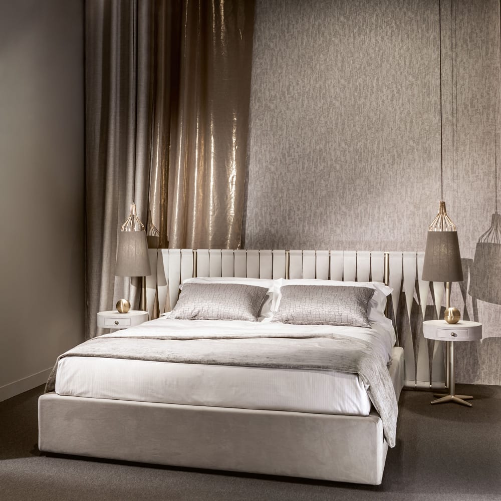 Luxury Italian Designer Bed With Twisted Headboard