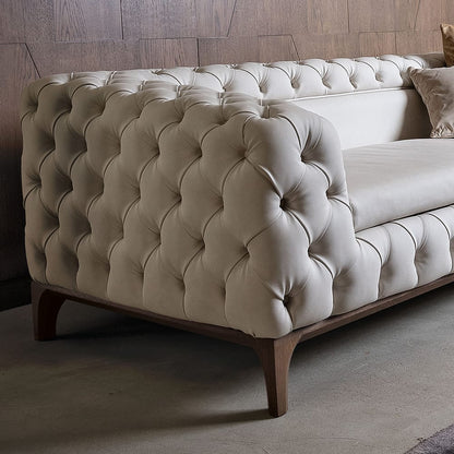 Luxury Italian Designer Button Upholstered Sofa