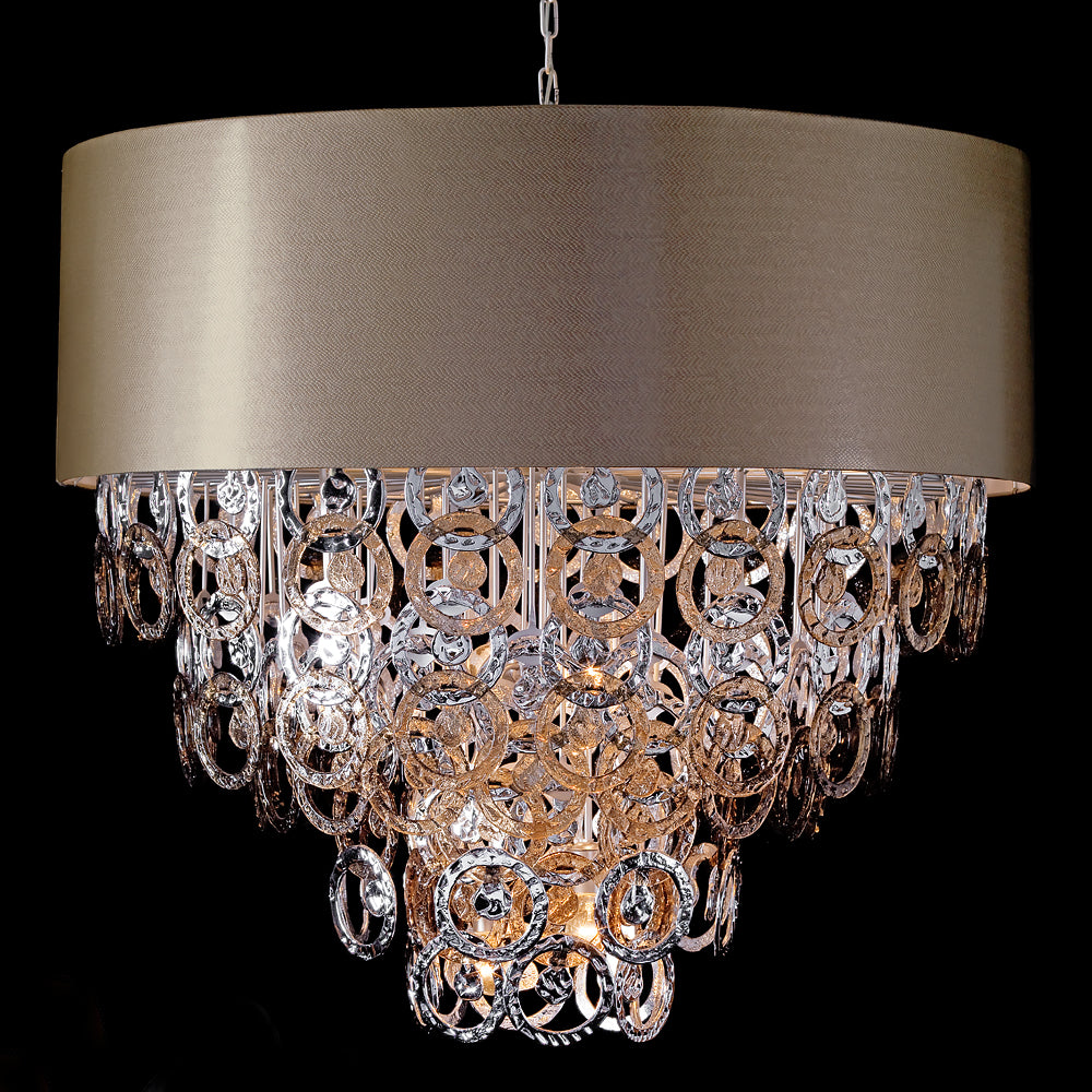 High End Silver Italian Designer Chandelier