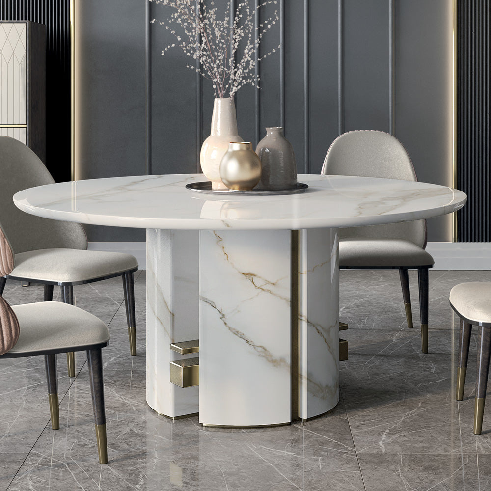 Contemporary Round Marble Dining Table