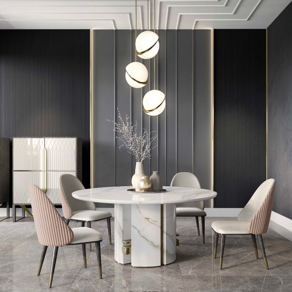 Contemporary Round Marble Dining Table