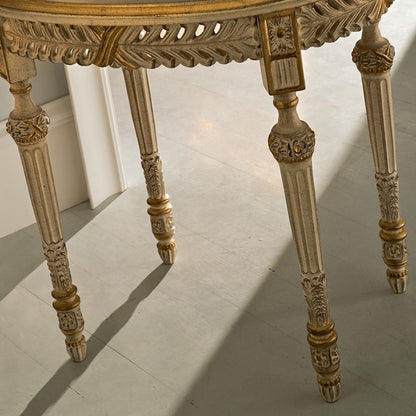 Luxury Italian Designer Oval Marble Side Table