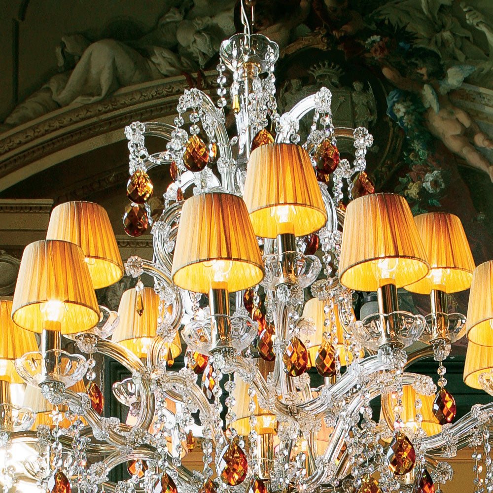 Luxury Italian Gold Amber Crystal Chandelier