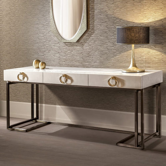 Luxury Italian Designer Console With Mother Of Pearl Finish