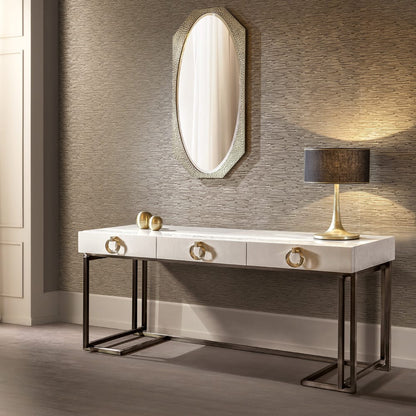 Luxury Italian Designer Console With Mother Of Pearl Finish