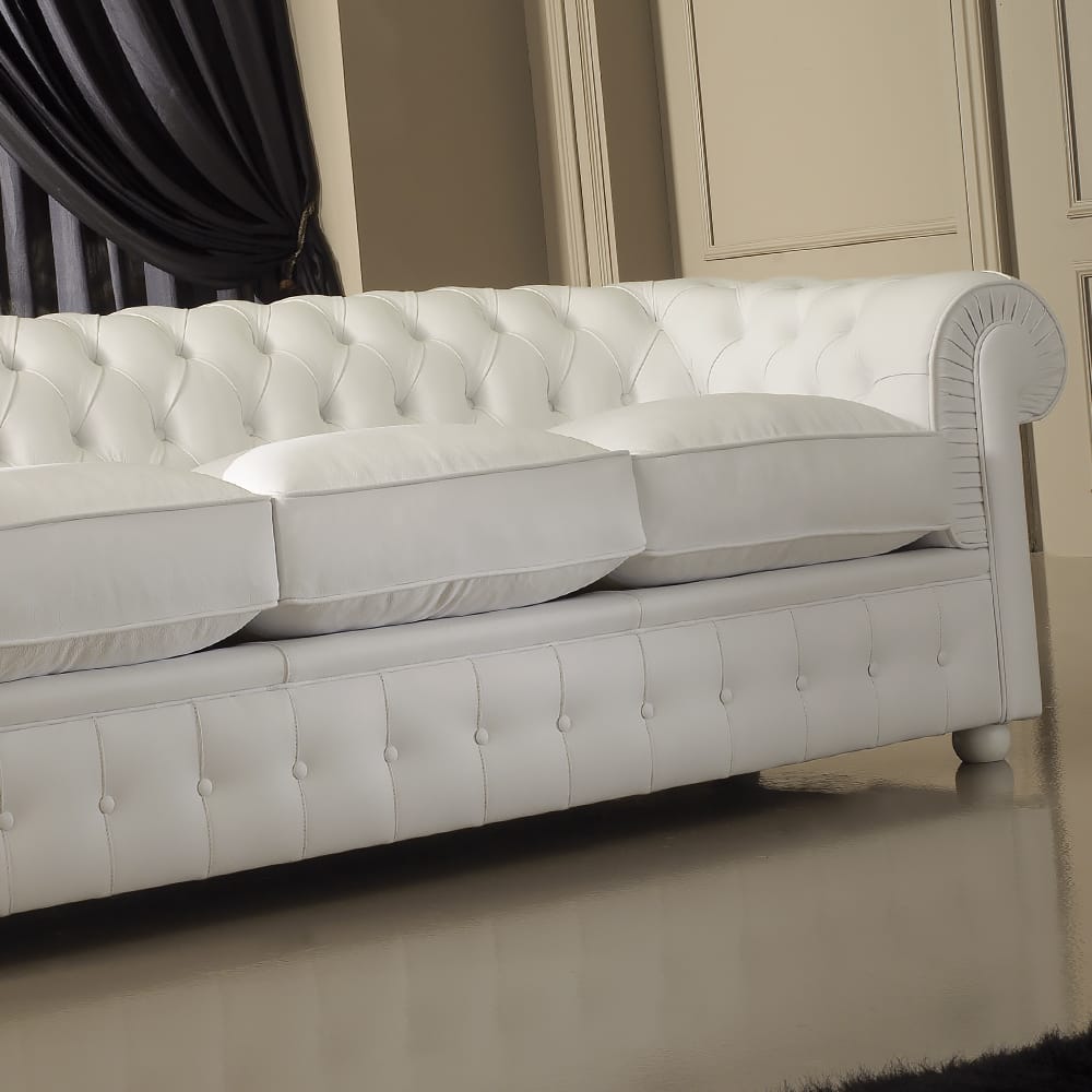 Luxury Italian Premium White Leather Sofa