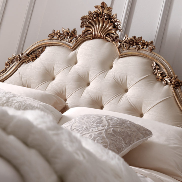 Luxury Ornate Carved Rococo Bed