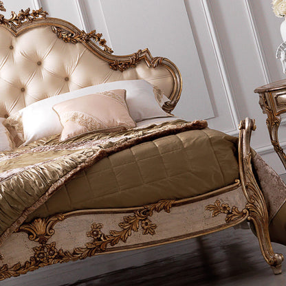 Luxury Ornate Carved Rococo Bed