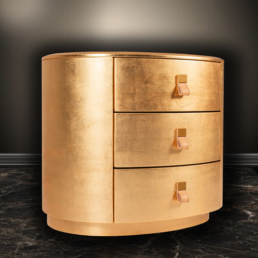 Luxury Oval Gold Bedside Chest