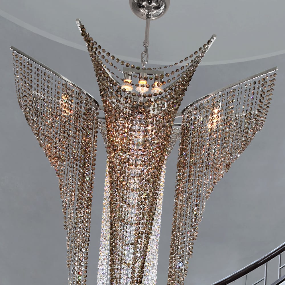 Luxury Stairwell Designer Crystal Pendant Chandelier