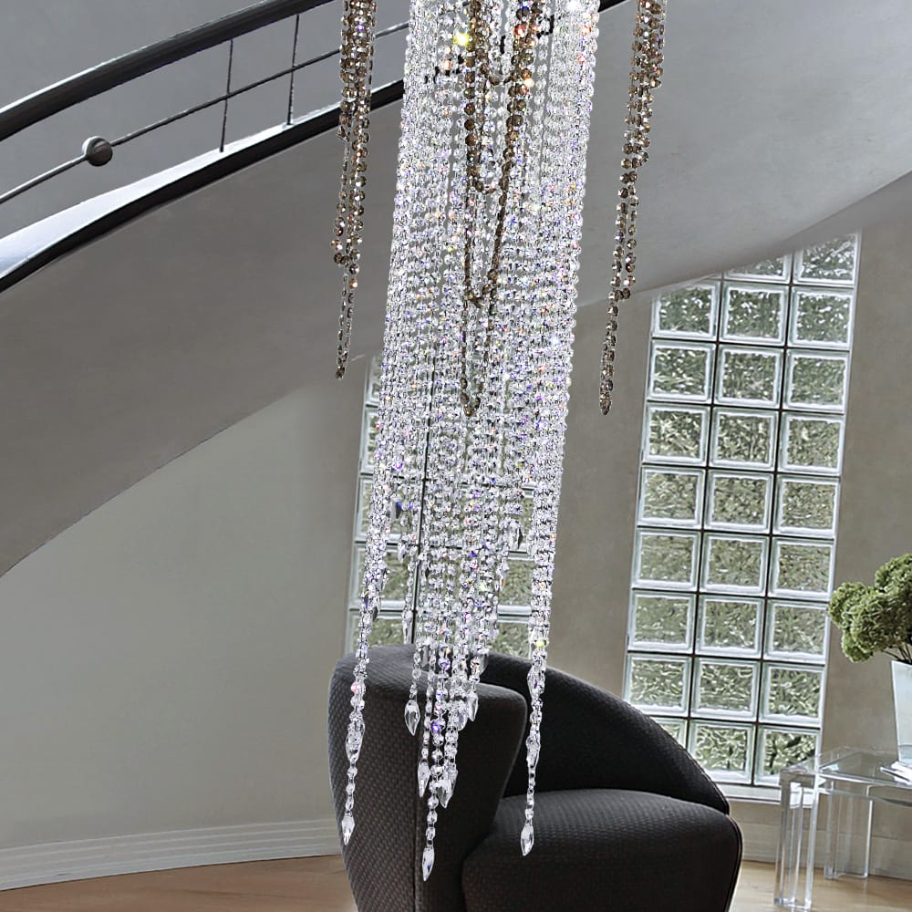 Luxury Stairwell Designer Crystal Pendant Chandelier